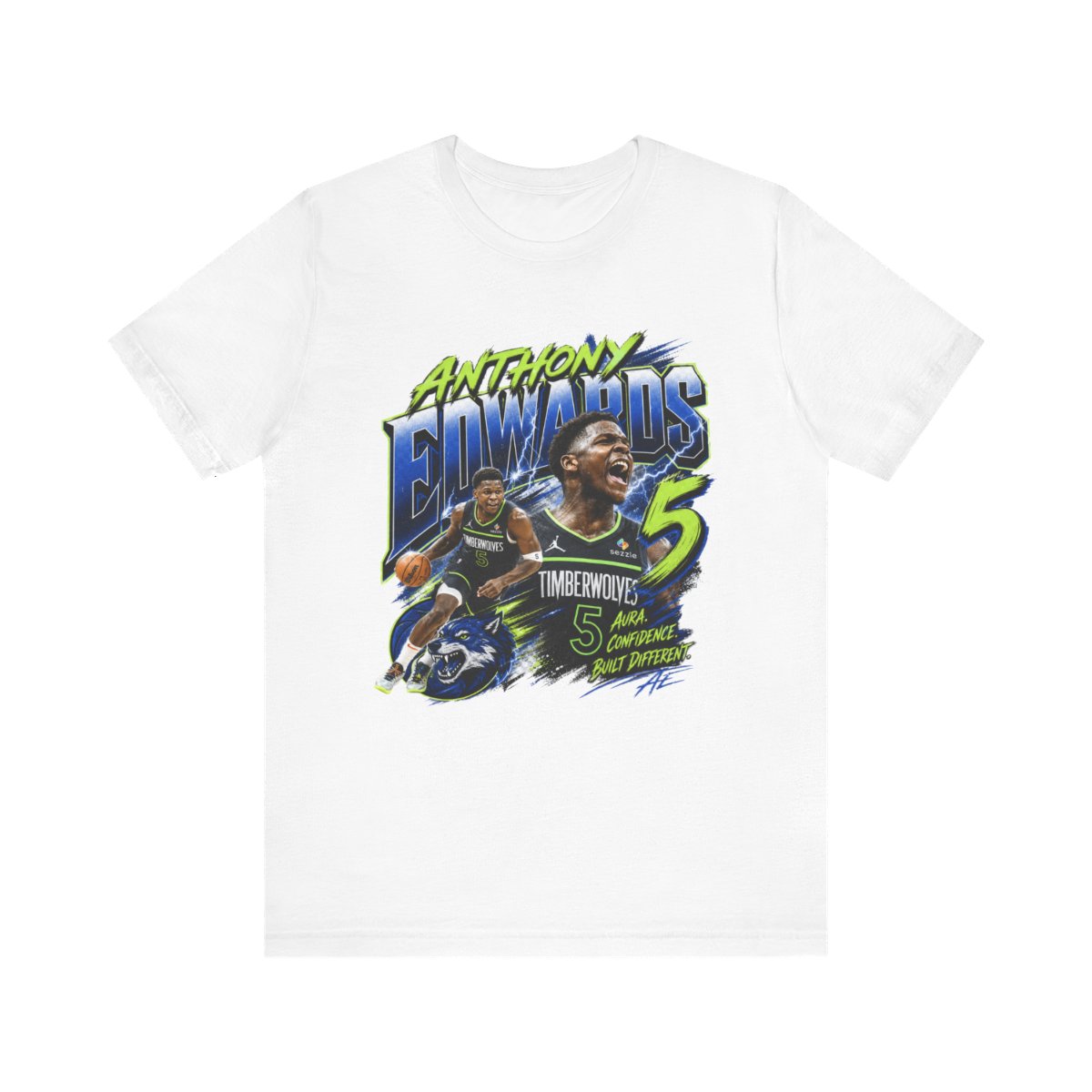 Anthony Edwards bootleg tee, Aura Confidence Built Different Timberwolves shirt